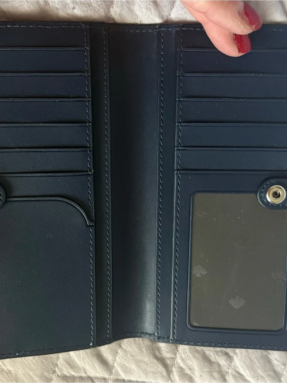 Kate Spade Staci Large Wallet Colorblock Navy Blue And Baby Blue